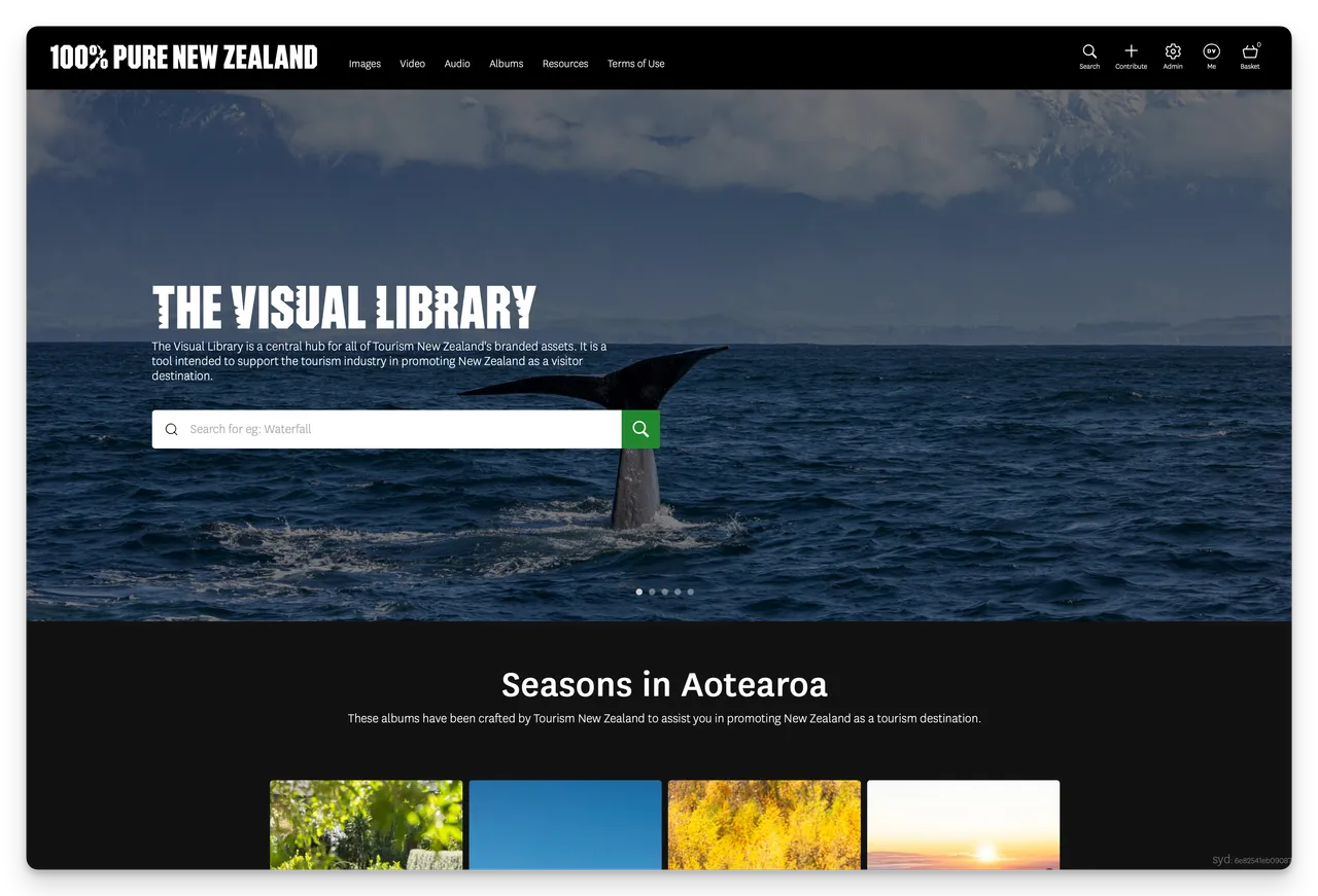 Example of a public Brand Portal for Tourism New Zealand
